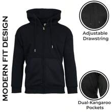 Men's Sherpa Lined Full Zip-Up Hoodie Sweatshirt (S-3XL)