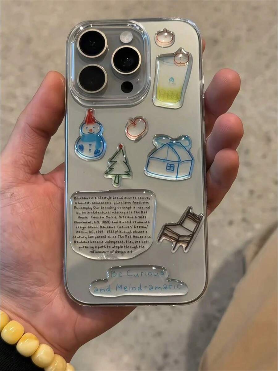Funda de teléfono transparente compatible con iPhone 16 ProMax 15 14 13 12 11 Pro Max con ilustración de muñeco de nieve lindo y divertido para hacer manualidades, funda protectora a prueba de golpes