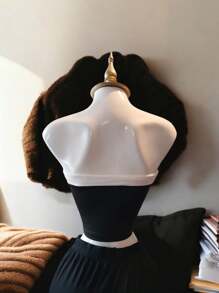 Blusa sin tirantes con bloques sin hombros - Negro - Ver 5