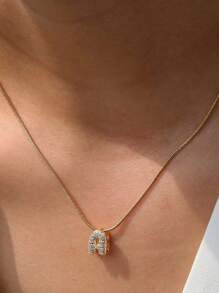 Small Chunky Alphabet Balloon 3D Letter Initials Gold Plated Pendant Necklace For Women Personalized Jewelry