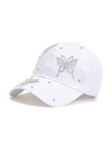 1pc Ladies' Solid Color Butterfly Shape Fashion Baseball Cap With Rhinestone Decoration Suitable For Daily Wear, Outdoor Activities, Street Style, Party And Vacation - Multicolor - View 12