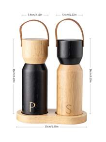 1pc/2pcs/3pcs Wooden Pepper Grinder Manually Operated Peppercorn, Coriander, Salt Grinder Bottle For Home Kitchen, Seasoning Jar For Western Style Cooking
