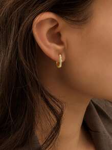 1 对 S925 纯银经典方晶锆石 5 毫米 - 9 毫米耳环 18K 镀金防过敏微型软骨耳环穿孔珠宝适合女性日常佩戴 - 耳扣 - 查看 2