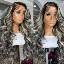 Brennas Blonde Highlight Body Wave Wig 5x5 Glueless Human Hair Bye Bye Knots Wig Pre Plucked Pre Cut 5X5 Lace Closure Wigs For Women Put On And Go Wig 200% Density 1b/27 Colored Body Wave Transparent Wig