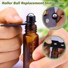 24pcs Essential Oil Roller Bottles With Scale, 1/3 Oz Amber Glass Roller Balls For Essential Oils, 10ml Empty Rollerball Bottles For Travel Refillable Roll On Perfume (Amber)