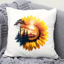 Sunflower Double Exposure Thermal Transfer Brand Fashion Men & Women Popular Style Heat Vinyl Transfer Print Patches, Suitable For Clothing, Backpacks, Hats, Pillows, DIY
