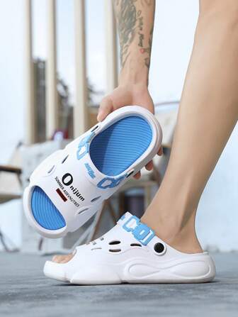 男士椰子夏季拖鞋防滑耐磨防滑厚底户外开车两用运动沙滩凉鞋加大码