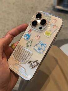 Funda de teléfono transparente compatible con iPhone 16 ProMax 15 14 13 12 11 Pro Max con ilustración de muñeco de nieve lindo y divertido para hacer manualidades, funda protectora a prueba de golpes