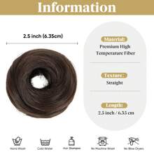 Messy Bun Hair Piece Curly Hair Bun Extensions With Straight Tails Hair Scrunchies Ponytail Hairpieces For Women