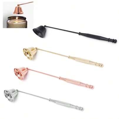 1pc Stainless Steel Bell Shaped Candle Snuffer, 24cm, Available In Black, Gold, Silver, Rose Gold