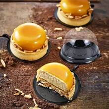 5/20/50/100/200个装可重复使用透明盖纸杯蛋糕盒 - 圆形中秋节月饼模具盒，适用于圣诞节、万圣节、婚礼、生日甜点 - 厨房收纳整理用品及配件，蛋糕容器 - 彩色 - 查看 10