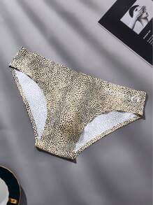 paquete de 3 calzoncillos bóxer para hombre con sostén 3D, estampado de letra sexy y de leopardo, de seda fría