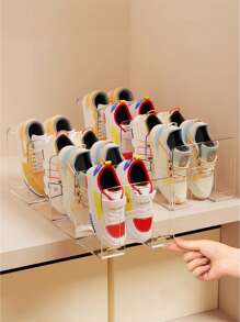 4pcs 4-Layer Transparent Children's Shoe Rack, Home Baby Shoe Storage Rack, Suitable For Small Shoes (Not Suitable For Adult Shoes), Space-Saving Shoe Cabinet Storage Rack, Upright Shoe Rack