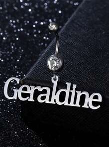 One Piece Custom Fashion Charm Custom Name Sexy Belly Button Piercing Belly Button Ring Personalized Letter Love Pendant Synthetic Zirconia Jewelry Home Party Gift For Girlfriend Or Lover Birthday Gift, Valentine's Day Gift, Gold, Silver, Stylish, Colorful, Vintage, Unisex, Hipster, Simple, Casual, Custom, Personalized, Unique, For Anniversaries, For Birthdays, For Graduation, For Prom, For Party, Jewelry Women, Elegant Outfit, Customized Anklets, Waist Chains & Belly Button Studs, Street Casual Chic