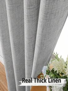 1pc Linen Modern Linen Voile Curtain - Japanese Linen Style, Rod Pocket Design, Suitable For Living Room And Bedroom - Sheer And Light Filtering Curtain, Living Room Curtain, Bedroom Curtain