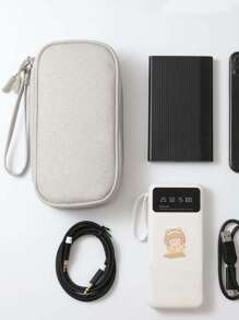 1pc Portable Travel Electronics Organizer Bag, Suitable For Storing Smartphone Cables, Hard Drives, Power Banks, Headphones, Chargers, Phone Cases, Wireless Earbuds, Bluetooth Headsets, Earphones, Great For Business Travel, School, College, Office, School Supplies, Back To School, University Students - Multicolor - View 6