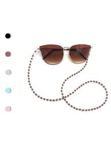 2pcs Vintage Fashionable Crystal & Beaded Anti-Slip Eyeglasses Chain, Eyeglasses Cord, Bohemian Style Women Glasses Holder Necklace