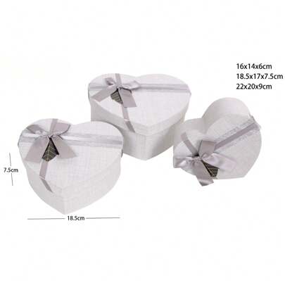 3PCS Love Grid Set New Heaven And Earth Cover Gift Box Wedding Bridesmaid Gift Box Empty Box Birthday Gift Gift Box Packaging Box Storage Box