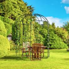 207*207*270cm Courtyard Wrought Iron Gazebo Iron Arch Black - 黑色 - 查看 8