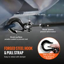 Synthetic Or Galvanized Steel Winch Rope, 3/16" X 50 Ft To 1/2" X 92 Ft, 26,500 Lbs To 8,350 Lbs Breaking Strength,Towing Cable Heavy Duty, Universal Fit For SUV, Large Off-Road Vehicle, Truck - Synthetic 1/4" X 50 Ft 10,000 Lbs - View 3