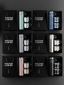 3 chiếc/1 bộ cốc giữ nhiệt bằng thép không gỉ, có hộp quà tặng, bình nước cách nhiệt chống rò rỉ hai lớp, giữ đồ uống nóng và lạnh trong nhiều giờ, thích hợp cho đạp xe, du lịch ba lô, văn phòng hoặc ô tô, trường học, tiệc tùng, cắm trại - Nhiều màu - Xem 4