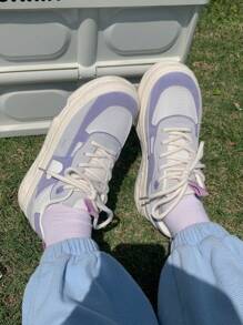 Zapatillas deportivas casuales moradas 2025, cómodas y versátiles zapatillas transpirables con estilo universitario - Morado - Ver 3