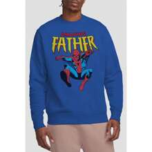 Marvel Spider-Man Unisex Adult Amazing Dad Fathers Day Sweatshirt (Royal Blue)