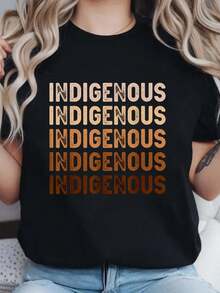 Peoples Day  American Heritage Pride T-Shirt  Print Crew Neck T-Shirt For Summer, Women's Soft Short Sleeve Top, Stylish Comfy Tee For Women Graphic Tees