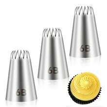 3Pcs Piping Tip,Piping Tips For Eclair,Open Star Pastry Tip Large For Piping,9FT Icing Tips - Silver - View 11