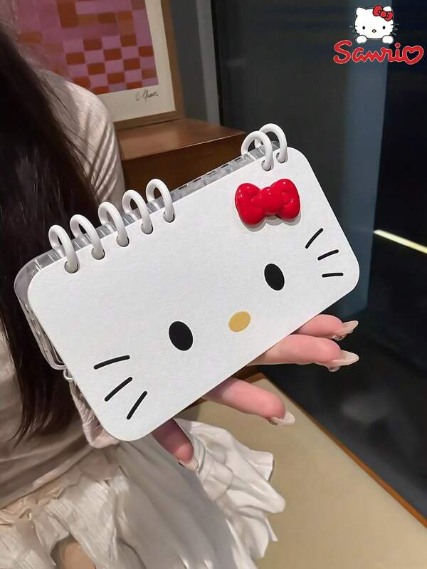 Sanrio Capa de celular Hello Kitty Kawaii para meninas, design de caderno, adolescentes e estudantes | Design fofo de desenho animado 3D | Protetora, durável e à prova de choque | Perfeita para escola, viagens e uso diário | Estética Y2K