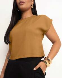 Basic Cropped Modeling With Perfect Fit Factory Price Get Yours Now - Mustard Yellow - View 6