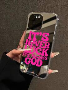 God Bless You Pattern Mirror Anti-Fall Sleeve Phone Case Compatible With IPhone Waterproof Shockproof Scratch Resistant