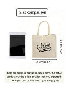 Bolsa de tela con estampado de flor y mariposa, bolsa de tote para dama de honor, bolsa de compras, bolsa plegable y liviana, bolsa de tote portátil y multifuncional con texto "With God" impreso.
