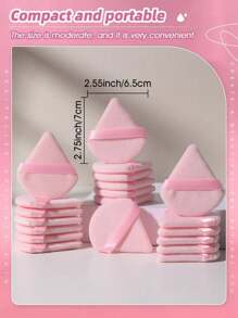 20/10/3/1pc Triangular Velvet Makeup Powder Puff, Facial Powder Puff, Reusable Makeup Powder Puff, Facial And Eye Makeup Powder Puff,Makeup,Cheap,Room Decor,Vanity,Travel,Bedroom,Makeup Accessories,Puff,Makeup Blender,Powder Puff,Makeup Sponge