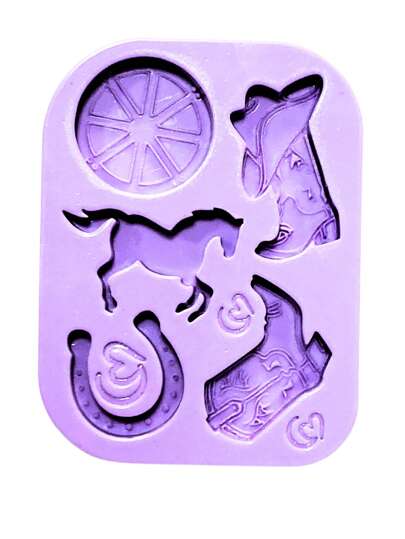 F1808 MOLDE DE SILICONE COWBOY CONFEITARIA BISCUIT