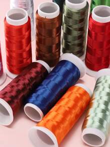 1200m/rouleau Fil de fleur enveloppé de velours sans nœud en polyester - Matériel pour épingle à cheveux, broche et franges de style antique fait à la main. Utilisé pour la fabrication de bijoux tissés à la main, assortir la fabrication de bijoux, etc.