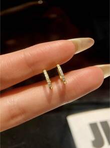 1 对 S925 纯银经典方晶锆石 5 毫米 - 9 毫米耳环 18K 镀金防过敏微型软骨耳环穿孔珠宝适合女性日常佩戴 - 耳扣 - 查看 3