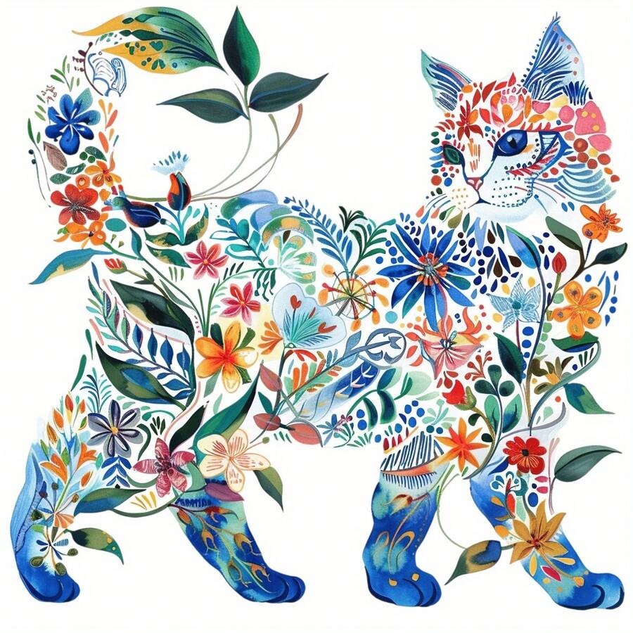 1pc/2pcs/3pcs Colorful Flower And Cat Heat Transfer Stickers, DIY Hot Press Stickers Suitable For T-Shirts, Masks, Jeans, Backpacks - Vinyl, Multi-Color