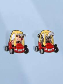 2 Piezas Pines de esmalte con diseño de personajes de dibujos animados de Capibara, Ganso y Mapache - Prendedores creativos y lindos de Animales OK, los puedo sacar - Regalos de joyería para mochila y solapa