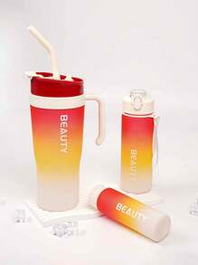 Juego de botellas de agua para exteriores de 2025 con degradado (1200ml+800ml+300ml) - 3 paquetes, artículos esenciales para acampada familiar - Multicolor - Ver 9