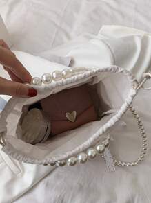 1 件纯色草编手提包，春夏新款乡村度假风格手提包，适合法式户外派对、婚礼伴娘 - 米色 - 查看 8