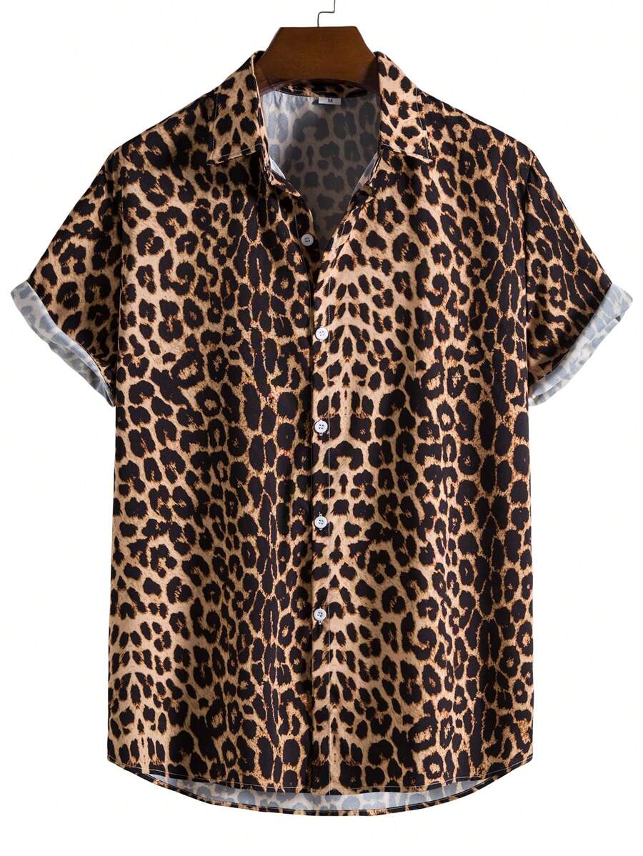 Men's Casual Leopard Print Shirt For Summer - Multicolor - View 1
