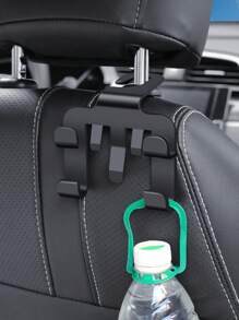 1 件黑色塑料汽车座椅靠背挂钩，汽车多功能手机支架收纳挂钩 - 黑色 - 查看 5