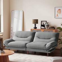 Convertible Futon Sofa Bed, Comfy Loveseat Sleeper Sofa With Adjustable Backrest Armrest, 2 Seater Twin Futon Couch For Living Room Bedroom - 灰色 - 查看 2