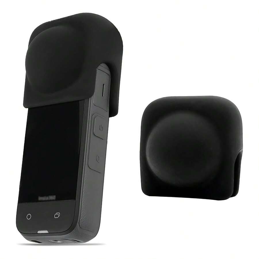 Anti-Scratch Lens Cap Protective Cover Silicone Dustproof Case For Insta360 X5 X4 X3 Action Camera Accessories - Black - View 1