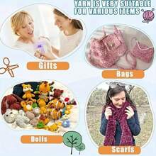6 novelos de 300g de fio acrílico de 8 fios, adequados para projetos de crochê DIY, como cachecóis, chapéus, bonecas, sapatos e outros artesanatos, bons para iniciantes