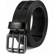 CHAOREN CR CHAOREN 男士复古全粒面牛真皮工作皮带 | 双叉腰带，全粒面皮革孔腰带，完美贴合 - 多色 - 查看 11