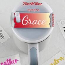 Personalized Acrylic Name Cup Tag,Custom Script Lettering For Tumbler Accessory, Creative Drinkware Decoration, Ideal Birthday Gift 1pc Multi-Functional, Easy To Clean,Reusable,Ornamental Exquisite