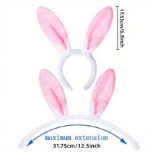1pc Soft Pink Faux Fur Bunny Ear Headband, 11.81 Inches - Ideal For Women Easter Celebrations And Theme Events, Celebratory Headband | Whimsical Style | Soft Texture