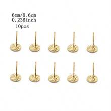 10 件不对称纹理不锈钢金耳环柱带环，手工制作 DIY 耳环配件